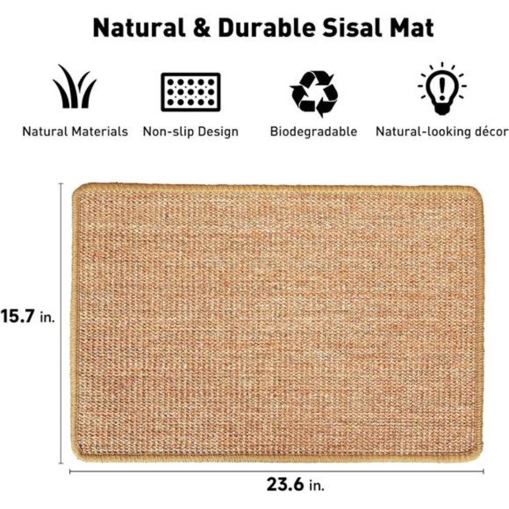 Cat Scratcher Mat, 23.6 X 15.7 Inch Natural Sisal Cat Scratch Mats, Horizontal - Picture 4 of 7
